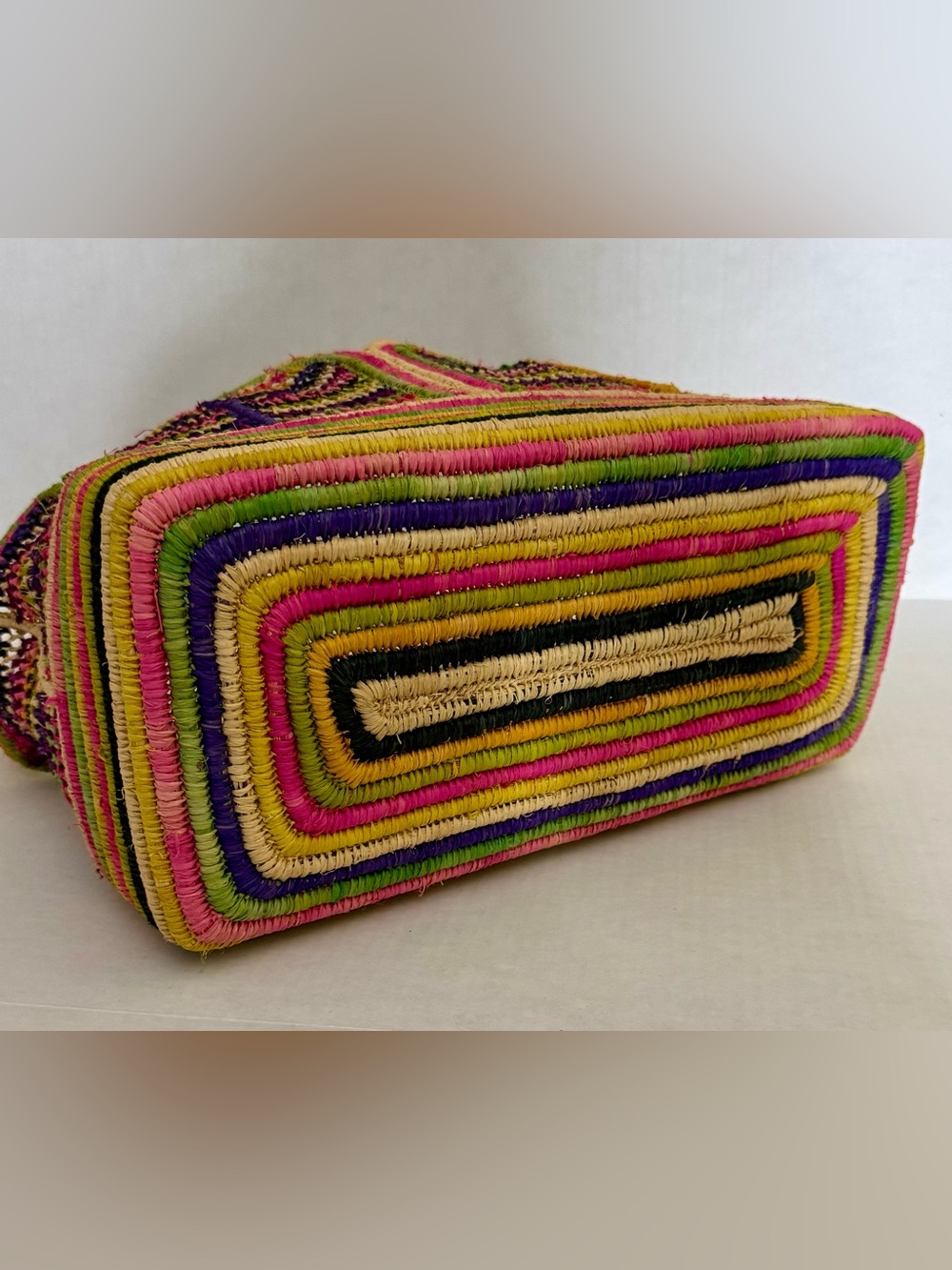 BTB Los Angeles Multicolor Raffia Architectural Open-Weave Tote - Picture 9 of 9
